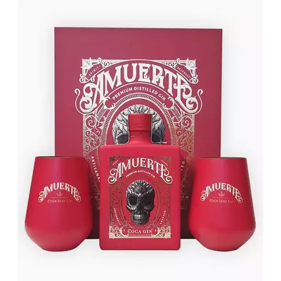 GIN AMUERTE COCA RED 2 GLASS SET