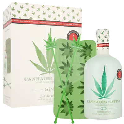 CANNABIS SATIVA GIN ICE CUBE MOULD + STIRRER 
