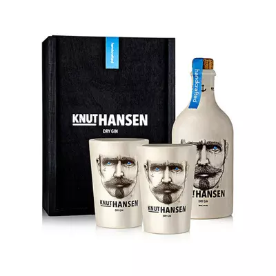 KNUTHANSEN GIFT WOODEN BOX WITH TWO GLASSES